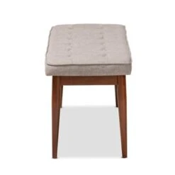 Baxton Studio Mid-Century Modern Fabric Upholstered Dining Bench - Light Gray -Gourmet Interiors 2f2b53ec f6ea 4a23 a079 1020b6c4cc7b