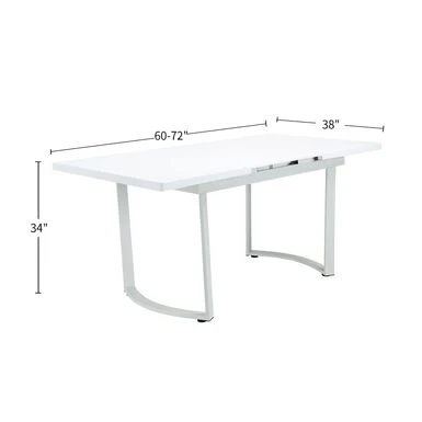 Rectangular Dining Table In High Gloss White Finish - High Gloss White 5 Rectangular Dining Table In High Gloss White Finish - High Gloss White - Image 3