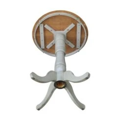 30" Round Top Pedestal Table - Hickory/Stone - Dining Height - Distressed Hickory/Stone -Gourmet Interiors 2fde5285 e45b 490b b69e 87973704c33c