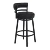 Titana 30" Bar Height Metal Swivel Bar Stool In Ford Black PU And Black Finish -Gourmet Interiors 300c34ad c230 48a8 be01 bab0e958f7c7