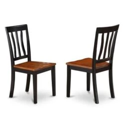 Sudbury Dining Set - A Round Kitchen Table And Dinette Chairs - Black And Cherry Finish (Pieces & Seat Type Options) - SUAN5-BCH-LC -Gourmet Interiors 30744d94 72c0 4dd3 a992 c6e68cfe5f91