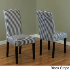 MONSOON Villa Set Of 2 Stripe Linen Dining Chairs - Villa Blue Stripe Linen Dining Chairs (Set Of 2) -Gourmet Interiors 30c85f40 4bb3 41c0 9ff0 5a4f31f59cef