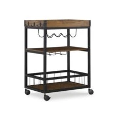 Carbon Loft Wheeler Industrial Kitchen & Wine Cart - Brown 21 Carbon Loft Wheeler Industrial Kitchen & Wine Cart - Brown -Gourmet Interiors 312da8ec b48d 4ea7 94eb 155a23e45965