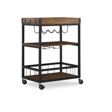 Carbon Loft Wheeler Industrial Kitchen & Wine Cart - Brown 11 Carbon Loft Wheeler Industrial Kitchen & Wine Cart - Brown - Image 9