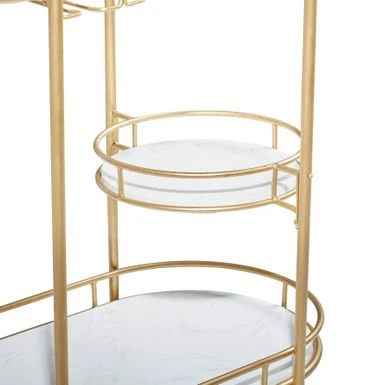 Contemporary Modern Iron 3 Tier Drink Bar Storage Cart - Gold, Silver, Or Matte Black - Gold 8 Contemporary Modern Iron 3 Tier Drink Bar Storage Cart - Gold, Silver, Or Matte Black - Gold - Image 6