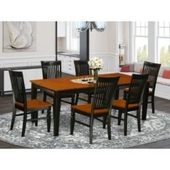Kitchen Table Set - A Dining Table And Wood Seat Kitchen Chairs (Finish & Pieces Options) - QUWE5-BCH-W -Gourmet Interiors 315ffb04 b725 46d7 9818 b5135085b8be