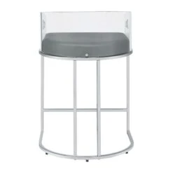 Acrylic Back Counter Height Stools Grey And Chrome (Set Of 2) -Gourmet Interiors 31a24405 45e5 45ff 9984 32eb3f4ac517