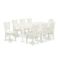 Wood Dining Table Set - A Butterfly Leaf Dining Table And Kitchen Chairs - Linen White Finish (Pieces & Seat Type Options) - DOVA5-LWH-C -Gourmet Interiors 31d1787e 8543 4d97 81a8 0f7c55e24146