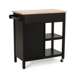 Byway Contemporary Kitchen Cart With Wheels By Christopher Knight Home - Gray + Natural -Gourmet Interiors 328be07e 53b8 4c35 bbcd ea1281893301