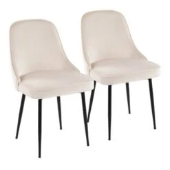 Silver Orchid Naldi Contemporary-Glam Velvet Dining Chair (Set Of 2) - Black Velvet/Chrome -Gourmet Interiors 32945f89 4b90 41a2 a0db 7a124028759c