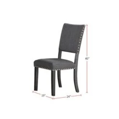 Set Of 2 Upholstered Fabric Dining Chairs - Black -Gourmet Interiors 32add06d 0510 49cd afc2 9e7584adb589