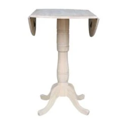 42" Round Pedestal Dual Drop Leaf Table - Unfinished - N/A - 35.5"H -Gourmet Interiors 333cc367 96bb 408b 866d 55532a4f92ec