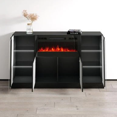 Diuna BL-EF Fireplace Sideboard - Black 6 Diuna BL-EF Fireplace Sideboard - Black - Image 4