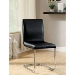 Set Of 2 Dining Chairs In Black And Chrome Finish - Counter Height -Gourmet Interiors 33b6a0eb 4ea7 4a1d 970b 24da6cbb71ad
