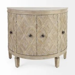 Lennon Dark Brown Fir Veneer W/ 4 Doors Curved Accent Cabinet - 38.5L X 18.5W X 32.3H - Dark Brown -Gourmet Interiors 33e3b069 123d 4138 b957 d8f54de88082