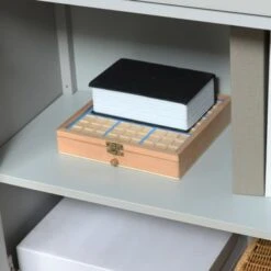 HOMCOM Kitchen Cabinet, Storage Cabinet, Sideboard Floor Accent Cabinet W/ 2 Glass Doors, Drawer & Adjustable Shelves - Off-white -Gourmet Interiors 33eecb0d cb32 4159 adfe f9c943a7b7cb