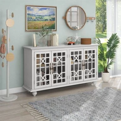 Merax 4 Acrylic Doors Sideboard With Adjustable Height Shelves - Black 12 Merax 4 Acrylic Doors Sideboard With Adjustable Height Shelves - Black - Image 10