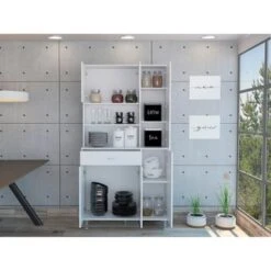 FM Furniture Venice 90 Pantry Cabinet, Multiple Cabinets, One Drawer, And Two Open Shelves - Black 15 FM Furniture Venice 90 Pantry Cabinet, Multiple Cabinets, One Drawer, And Two Open Shelves - Black -Gourmet Interiors 345f0d0a 3d4f 4c70 9622 5fc61cf40a00