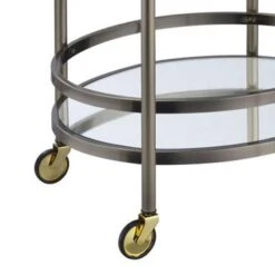 Oval Metal Serving Cart, Clear Glass & Gold - Serving Cart 10 Oval Metal Serving Cart, Clear Glass & Gold - Serving Cart -Gourmet Interiors 3498164b 2533 466a 875b bc536e6f73d8