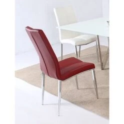 Somette Alyssa Starphire White 5-Piece Dining Set - White -Gourmet Interiors 34bb58da 791b 40a3 b1f6 ee565b240ac0