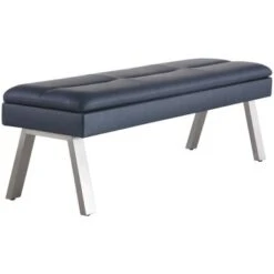 Somette Janice Blue Dining Bench - Single - Dining Height -Gourmet Interiors 34c842e8 07b9 4a51 9e9e f3d083eef125