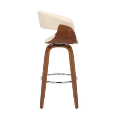 Julyssa 26" Counter Height Swivel Cream Faux Leather And Walnut Wood Bar Stool 14 Julyssa 26" Counter Height Swivel Cream Faux Leather And Walnut Wood Bar Stool -Gourmet Interiors 3521cb69 ef8f 4e3b b13a 3c5edc05b969