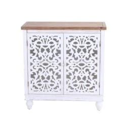 PHI VILLA 2-door Intricate Traditional Antique Storage Cabinet - Grey -Gourmet Interiors 35817966 aee5 4e5c 82f4 14e6552a169a