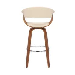 Julyssa 26" Counter Height Swivel Cream Faux Leather And Walnut Wood Bar Stool 16 Julyssa 26" Counter Height Swivel Cream Faux Leather And Walnut Wood Bar Stool -Gourmet Interiors 359a3d6c 3b9f 4ddd 8af3 992588c93861