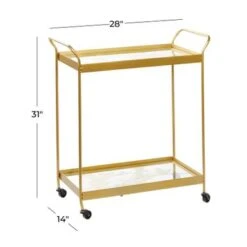 Gold Iron Contemporary Bar Cart 31 X 28 X 14 - 28 X 14 X 31 - Bronze -Gourmet Interiors 35e7a64e 346f 4d86 b563 1c588fe917fc