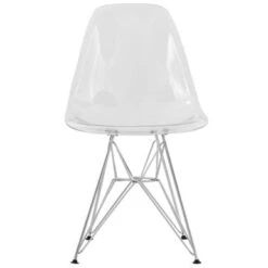 LeisureMod Cresco Modern Dining Side Chair Eiffel Chrome Legs - Transparent Black 25 LeisureMod Cresco Modern Dining Side Chair Eiffel Chrome Legs - Transparent Black -Gourmet Interiors 3625693e 12c9 4826 9981 820dd70a7388
