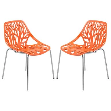 LeisureMod Asbury Modern Open Back Plastic Dining Side Chair Set Of 2 - Taupe 16 LeisureMod Asbury Modern Open Back Plastic Dining Side Chair Set Of 2 - Taupe - Image 14