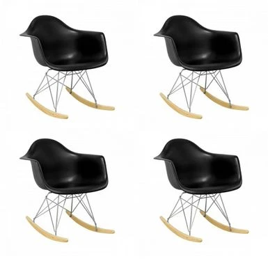 Porch & Den Old Weir Mid-Century Bucket Eiffel Style Rocking Dining Chair (Set Of 4) - Taupe 4 Porch & Den Old Weir Mid-Century Bucket Eiffel Style Rocking Dining Chair (Set Of 4) - Taupe - Image 2