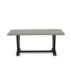 East West Furniture Mid Century Dining Set - Wooden Table With Trestle Base And Upholstered Dining Chairs (Piece Option) - V697MZ606-5 25 East West Furniture Mid Century Dining Set - Wooden Table With Trestle Base And Upholstered Dining Chairs (Piece Option) - V697MZ606-5 -Gourmet Interiors 36a3f994 2615 466a af46 d0f38b095323