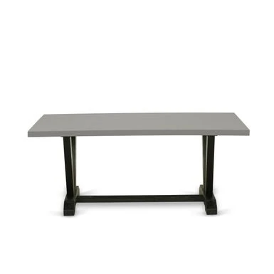 East West Furniture Mid Century Dining Set - Wooden Table With Trestle Base And Upholstered Dining Chairs (Piece Option) - V697MZ606-5 6 East West Furniture Mid Century Dining Set - Wooden Table With Trestle Base And Upholstered Dining Chairs (Piece Option) - V697MZ606-5 - Image 4