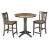 36" Round Counter Height Table With 2 San Remo Stools - 3 Piece Set - Hickory/Washed Coal -Gourmet Interiors 36dd83e6 8338 4489 b4e8 c7467f416b36