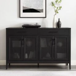 Milo Sideboard - 15.75"x56"x36" - 15.75"x56"x36" - Black -Gourmet Interiors 37519adf 3825 4a90 9f10 e40823dc4a2c