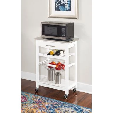 Causey Kitchen Cart White 4 Causey Kitchen Cart White - Image 2