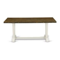 Modern Kitchen Set - A Rectangular Table And Parson Chairs - Wire Brushed Linen White Finish (No. Of Chairs & Bench Options) - V077FL201-6 -Gourmet Interiors 3782a049 0331 49b4 a90d d613724cec2f