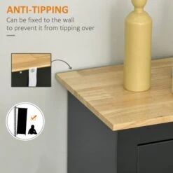 HOMCOM Modern Floor Cabinet, Storage Sideboard, Kitchen Buffet Table W/ Rubberwood Top, 3 Drawers And Cabinet - Grey 36 HOMCOM Modern Floor Cabinet, Storage Sideboard, Kitchen Buffet Table W/ Rubberwood Top, 3 Drawers And Cabinet - Grey -Gourmet Interiors 37b45d3e 351a 4100 ae57 12f835f3a437