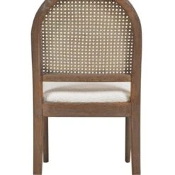 Panama 18.5" Curved Cane Rattan Ivory Side Dining Chair Set Of 2 - Ivory White Boucle -Gourmet Interiors 3853b5a5 e9f4 4b1d 8537 40739e9b2c8f