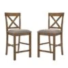 Set Of 2 Counter Height Chair In Tan Linen And Weathered Oak - Counter Height - 23-28 In. - Set Of 2 - Tan And Weathered Oak -Gourmet Interiors 385e926e a421 4ac1 89f8 61251dfc2dfe