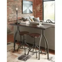 Rustic Brown Odium Rectangular Dining Room Counter TBL Set(3/CN) -Gourmet Interiors 3882cee1 9ff9 4c8c ab8f 2c7a1da36141