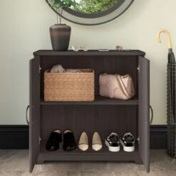 Cabot Small Entryway Cabinet With Doors By Bush Furniture - Ash Gray -Gourmet Interiors 38e3f4c8 cda5 4904 89bb f980fbdcdb96