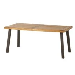 Deville Indoor Acacia Wood And Iron Dining Table By Christopher Knight Home - Natural Stained With Rustic Metal -Gourmet Interiors 38f7c00d 9433 49f5 8dd1 e62c684d0436