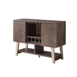 Carson Carrington Ingrirud Modern 4-bottle Buffet Server - Walnut Oak -Gourmet Interiors 3942ef35 69ab 4a71 9a9f 8f1c9ee7bcc0