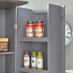 Simple Living Lawrence Tall Pantry Cabinet - Charcoal Grey -Gourmet Interiors 399835dc 6f20 4eaa b8a0 052aedf7e84d