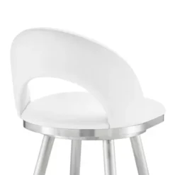 Lottech Swivel Counter Stool In Brushed Stainless Steel With White Faux Leather -Gourmet Interiors 3a6cbd0b bf03 4189 b61c 677ae1a31333