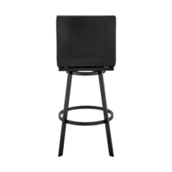 Jermaine 26" Counter Height Swivel Bar Stool In Matte Black Finish With Gray Faux Leather -Gourmet Interiors 3adfd51e c257 4af1 afb9 72672f300d67