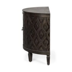 Lennon Dark Brown Fir Veneer W/ 4 Doors Curved Accent Cabinet - 38.5L X 18.5W X 32.3H - Dark Brown -Gourmet Interiors 3b625bd5 ae74 485b 970c 59d42f41b31c