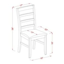 Rectangular Dining Table Set - Butterfly Leaf Dining Table And Dining Chairs With Ladder Back - Black Finish (Pieces Options) - NOPF3-BLK-C -Gourmet Interiors 3bb1554a acad 45d6 949a e979ea0356ed